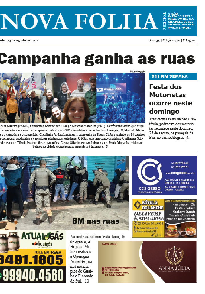 Campanha ganha as ruas