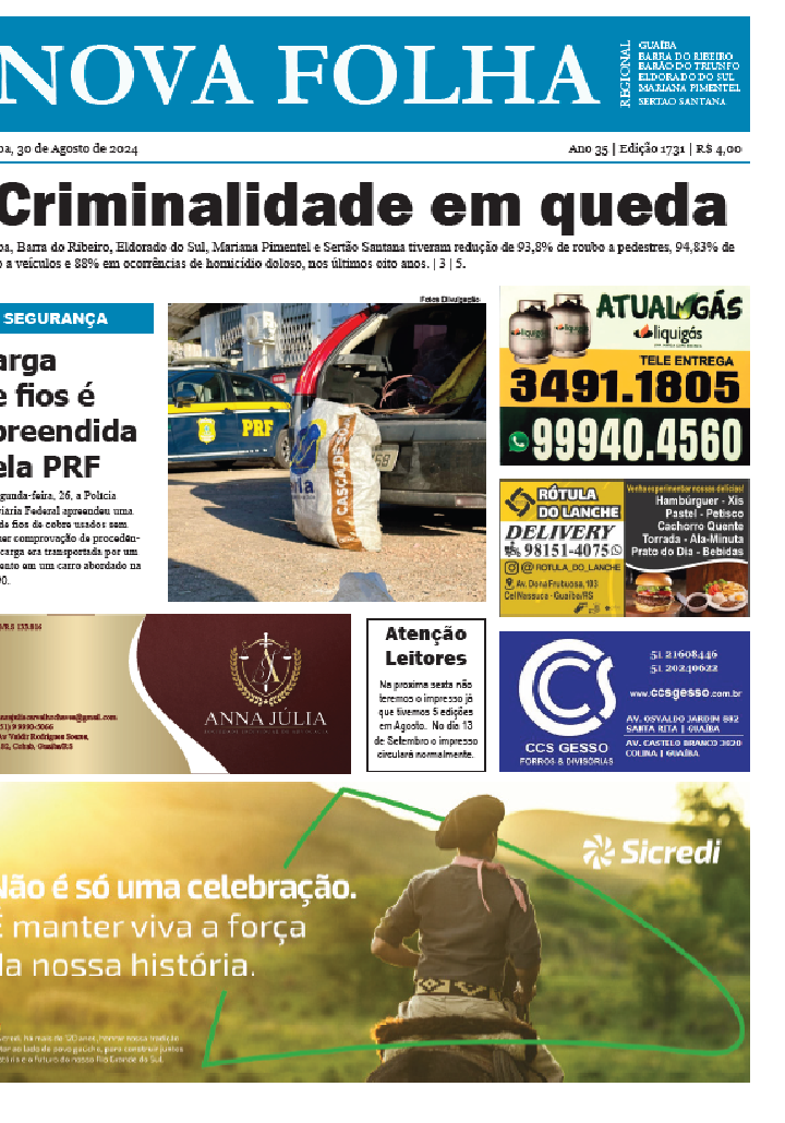 Criminalidade em queda
