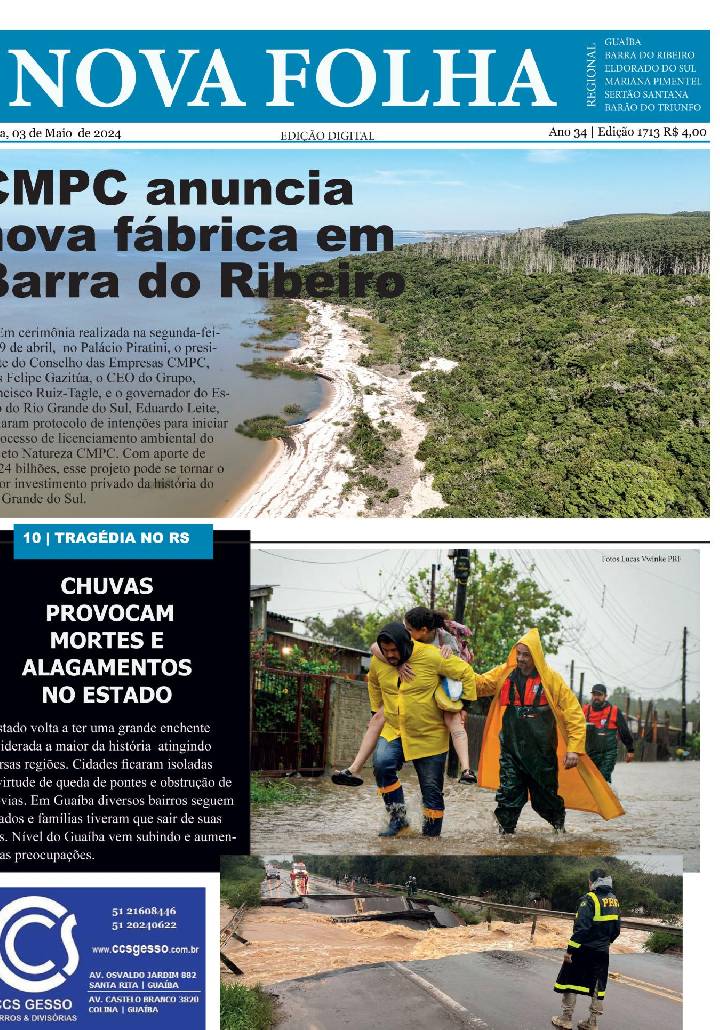 Edição Jornal Nova Folha 3 de maio