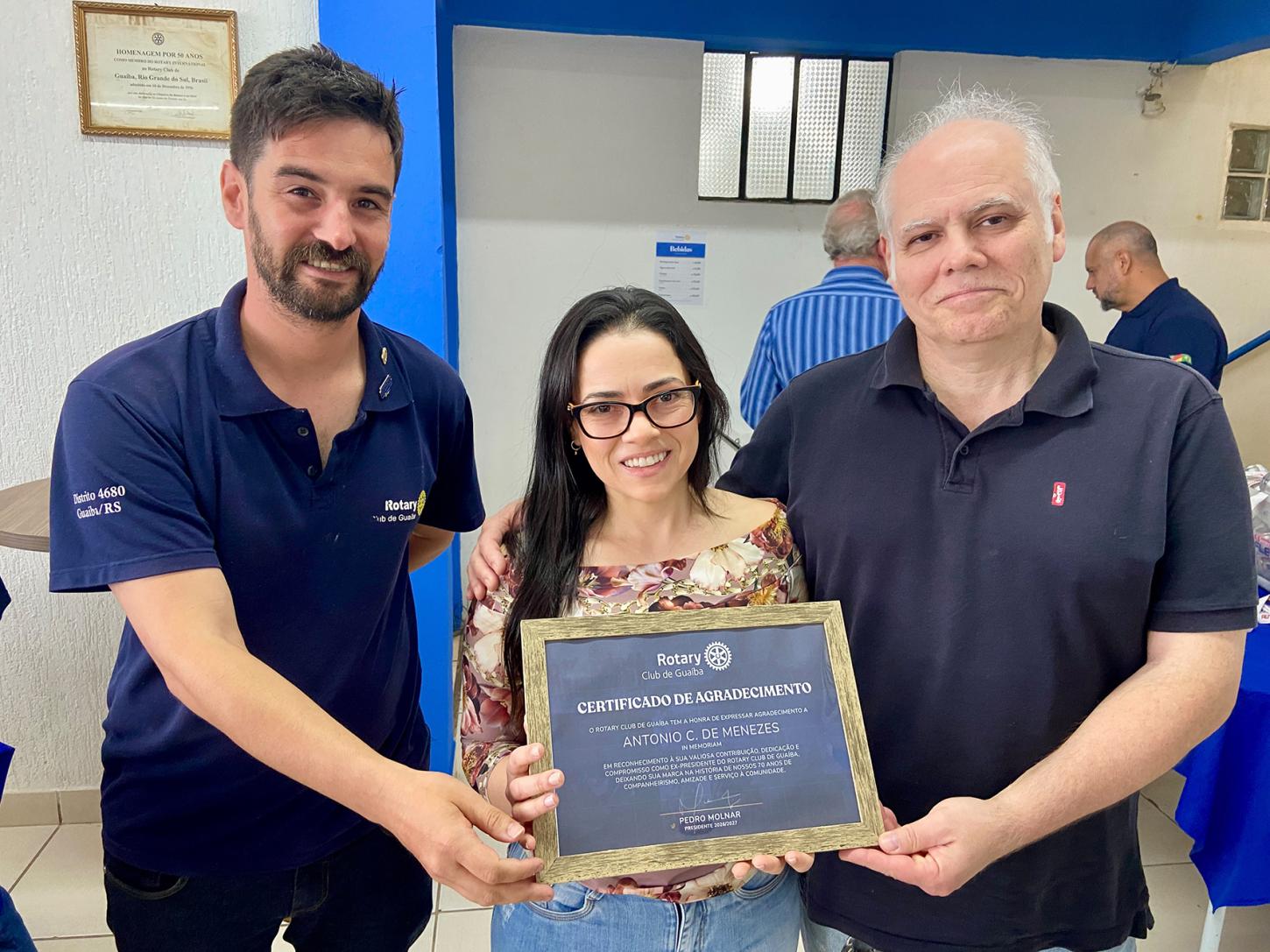 Rotary Guaíba festeja 70 anos com homenagens